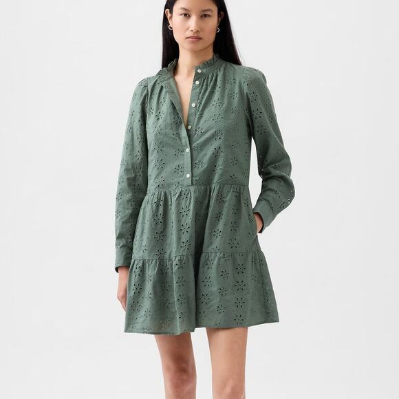 NWT Gap Tiered Eyelet Mini Dress - Picture 1 of 7